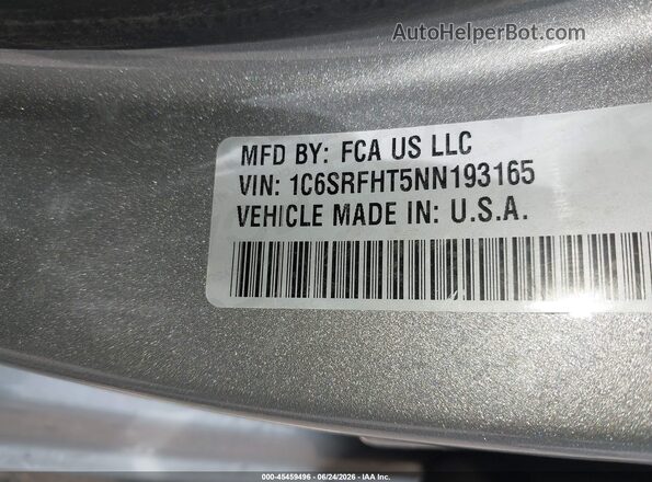 1C6SRFHT5NN193165 2022 RAM 1500 Gray Вид підкапотного простору