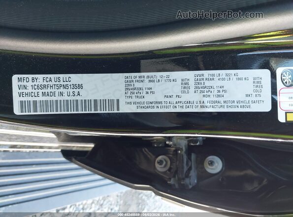 1C6SRFHT5PN513586 2023 RAM 1500 Black 
