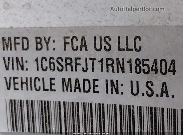 1C6SRFJT1RN185404 2024 RAM 1500 Белый Вид подкапотного пространства
