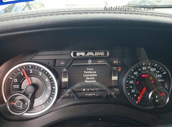 1C6SRFJT3KN786528 2019 DODGE 1500 Black Instrument cluster view
