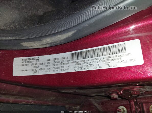 1C6SRFJT5LN275274 2020 RAM 1500 Red Engine compartment view