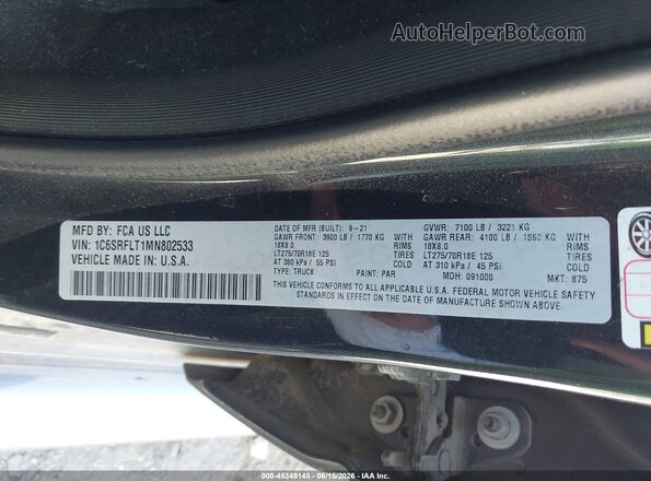 1C6SRFLT1MN802533 2021 RAM 1500 Black Engine compartment view