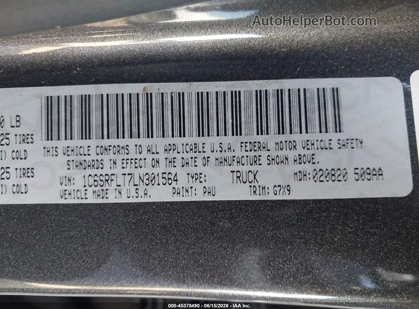 1C6SRFLT7LN301564 2020 RAM 1500 Gray Widok komory silnika