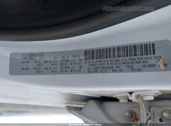1C6SRFMT0KN823448 2019 RAM 1500 White 