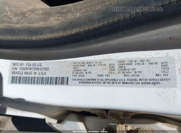 1C6SRFMT2RN157803 2024 RAM 1500 White Engine compartment view