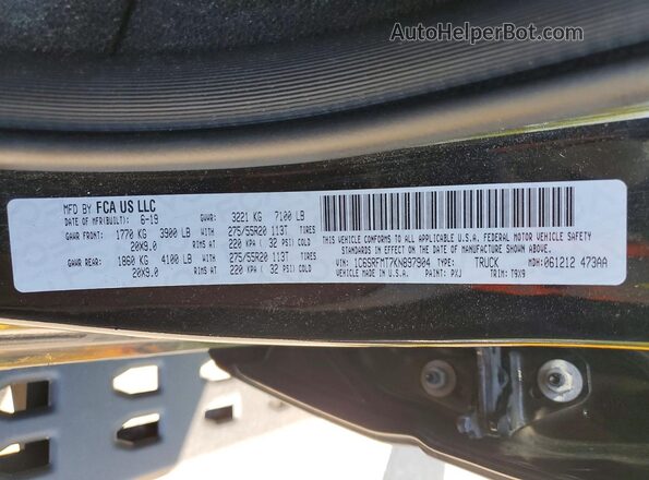 1C6SRFMT7KN897904 2019 RAM 1500 Black Вид підкапотного простору
