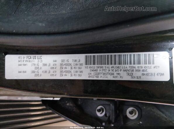 1C6SRFPT0KN774344 2019 RAM 1500 Black Вид підкапотного простору