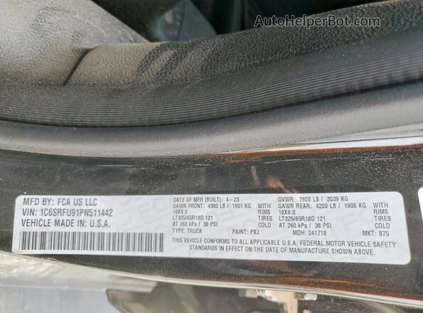 1C6SRFU91PN511442 2023 RAM 1500 Black 
