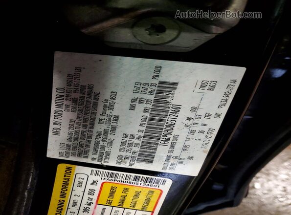 1FA6P0HD8G5124601 2016 FORD FUSION Черный Вид наклейки с VIN-кодом