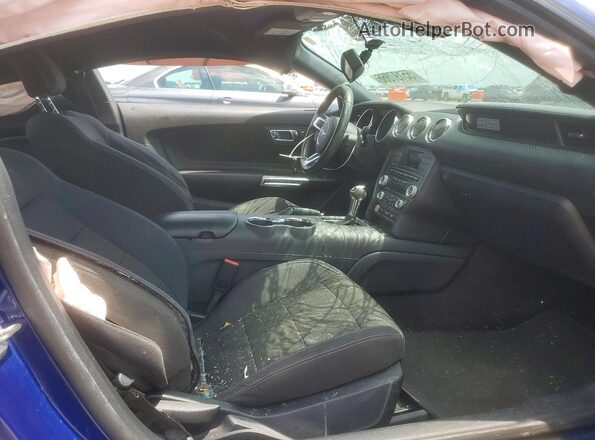 1FA6P8AM3G5210990 2016 FORD MUSTANG Blue Rear seats view