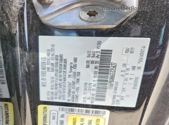 1FA6P8AM6G5335627 2016 FORD MUSTANG Black Вид підкапотного простору