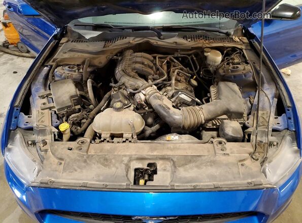 1FA6P8AM7H5213568 2017 FORD MUSTANG Синий Вид задней части салона
