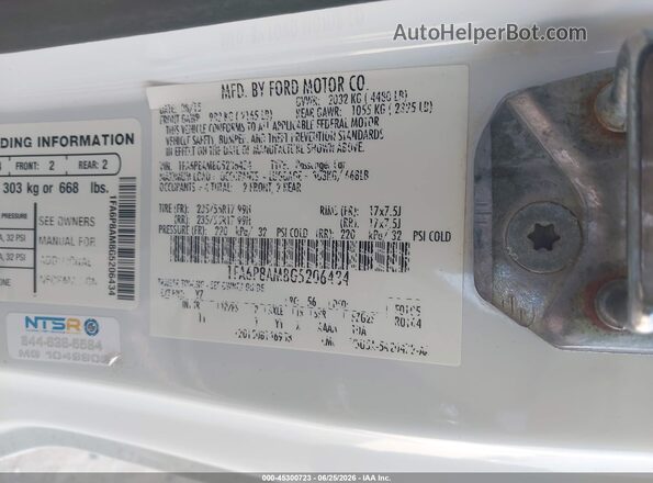 1FA6P8AM8G5206434 2016 FORD MUSTANG White Engine compartment view