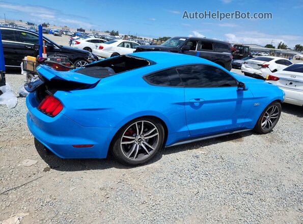 1FA6P8CF0H5257149 2017 FORD MUSTANG Blue Trasero derecho