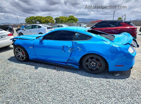 1FA6P8CF0H5257149 2017 FORD MUSTANG Blue Trasero izquierdo