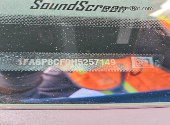 1FA6P8CF0H5257149 2017 FORD MUSTANG Blue Vista de la etiqueta del VIN