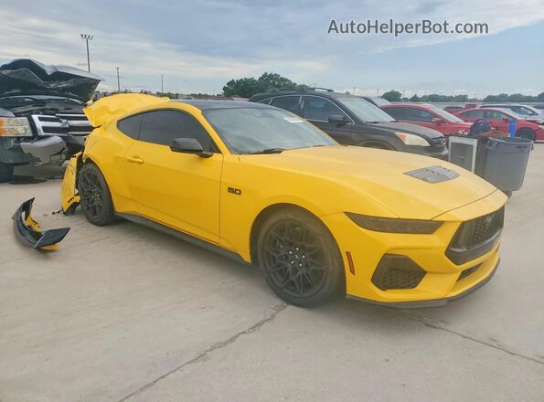 1FA6P8CF0R5415569 2024 FORD MUSTANG Yellow Передня права чверть