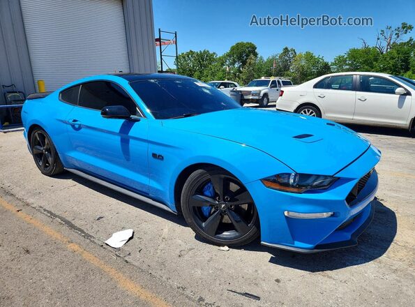 1FA6P8CF1P5300590 2023 FORD MUSTANG Blue Передня права чверть