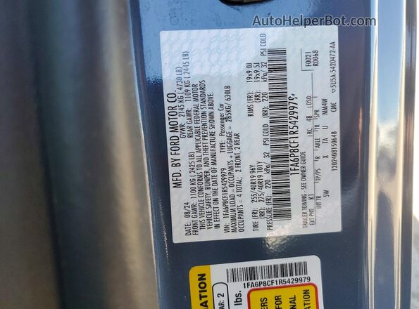 1FA6P8CF1R5429979 2024 FORD MUSTANG Blue 