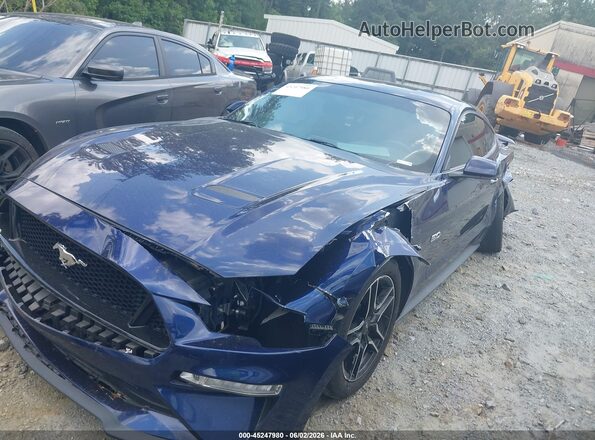 1FA6P8CF2J5101183 2018 FORD MUSTANG Blue Vista tres cuartos delantera izquierda