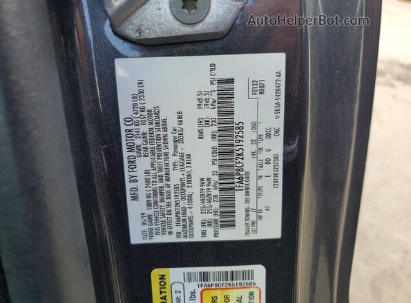 1FA6P8CF2K5192585 2019 FORD MUSTANG Gray Engine compartment view