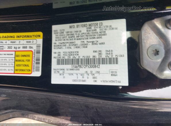 1FA6P8CF2P5300842 2023 FORD MUSTANG Black Vista del compartimento del motor