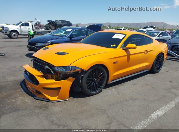 1FA6P8CF3J5185224 2018 FORD MUSTANG Orange Vista tres cuartos delantera izquierda