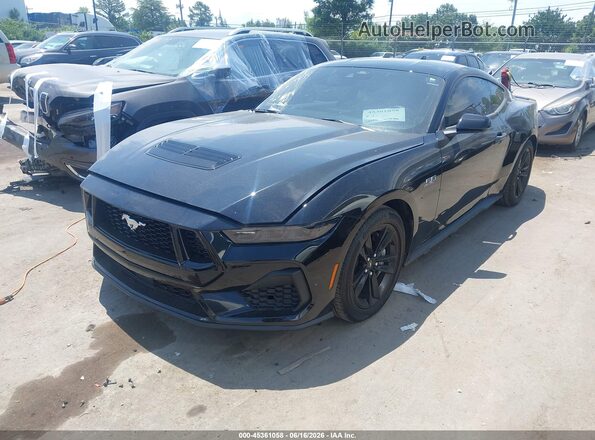 1FA6P8CF3S5406094 2025 FORD MUSTANG Black Առջևի ձախ երեք քառորդ տեսարան