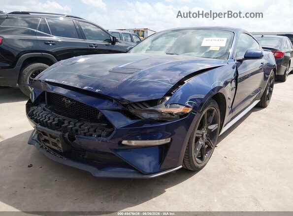 1FA6P8CF4J5108359 2018 FORD MUSTANG Dark Blue Vista tres cuartos delantera izquierda