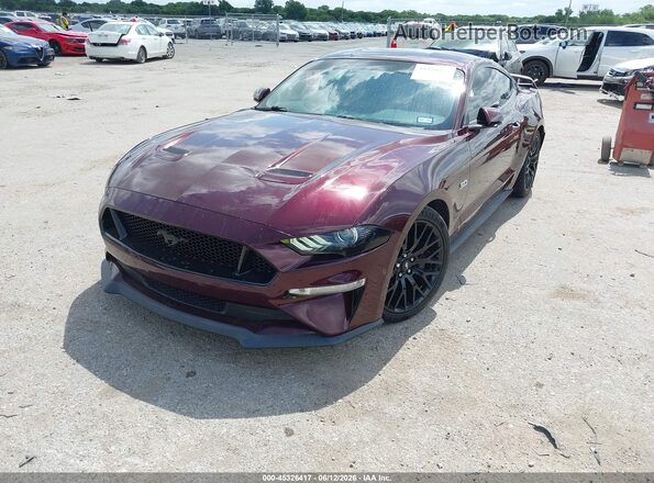 1FA6P8CF4J5154273 2018 FORD MUSTANG Maroon Առջևի ձախ երեք քառորդ տեսարան