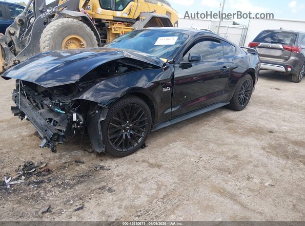 1FA6P8CF4N5111381 2022 FORD MUSTANG Black Առջևի ձախ երեք քառորդ տեսարան
