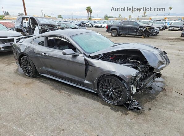 1FA6P8CF5K5135054 2019 FORD MUSTANG Серый Передняя правая четверть