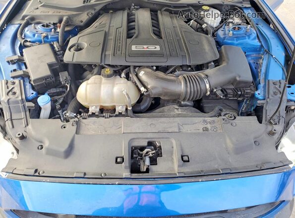 1FA6P8CF6M5139519 2021 FORD MUSTANG Синий Вид задней части салона