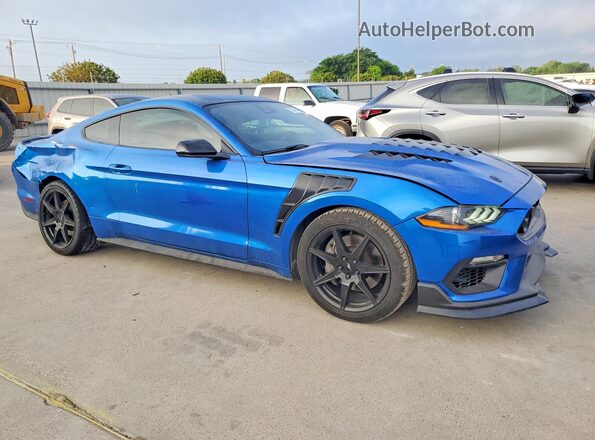 1FA6P8CF6M5139519 2021 FORD MUSTANG Синий Передняя правая четверть