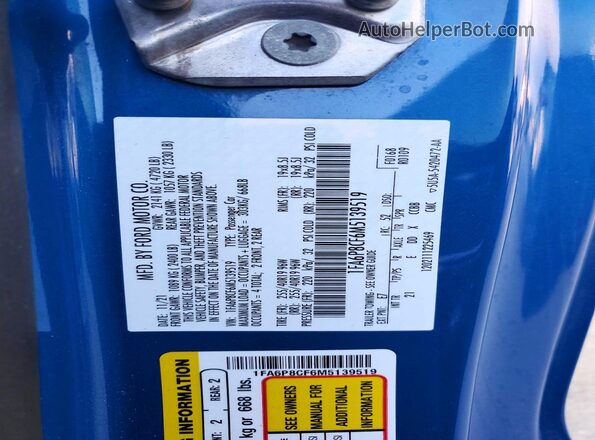 1FA6P8CF6M5139519 2021 FORD MUSTANG Синий Вид подкапотного пространства