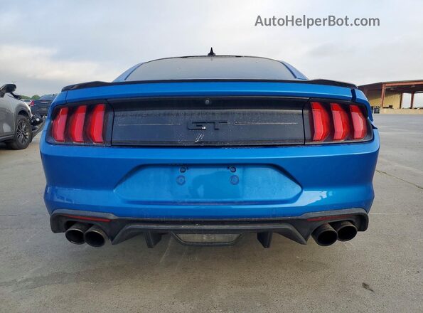 1FA6P8CF6M5139519 2021 FORD MUSTANG Синий Вид сзади