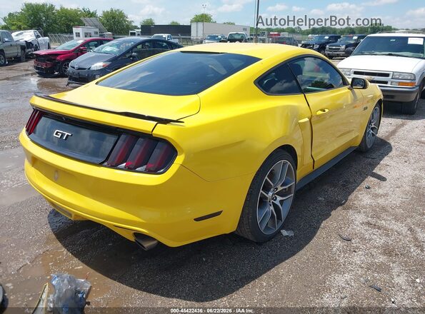 1FA6P8CF7G5206407 2016 FORD MUSTANG Желтый Задняя правая четверть