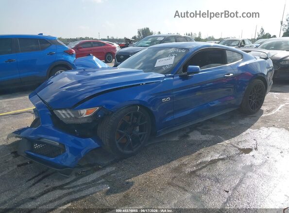 1FA6P8CF7H5311966 2017 FORD MUSTANG Blue Vista tres cuartos delantera izquierda