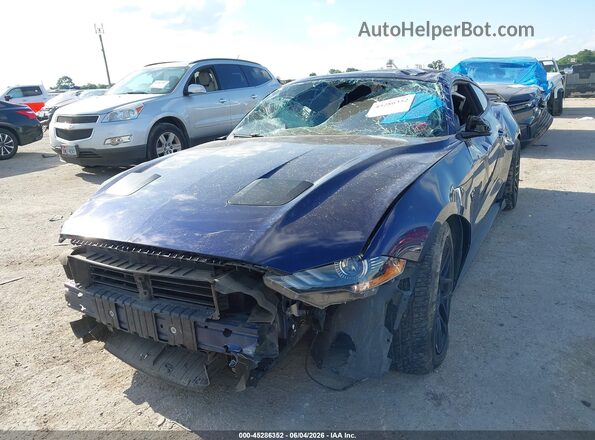 1FA6P8CF7J5110834 2018 FORD MUSTANG Синий Передняя левая четверть