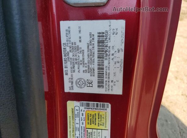 1FA6P8CF8G5294030 2016 FORD MUSTANG Бордовый Вид подкапотного пространства