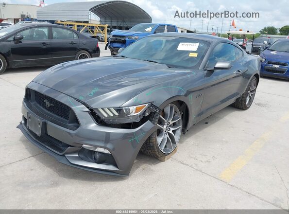 1FA6P8CF8H5271803 2017 FORD MUSTANG Gray წინა მარცხენა ხედი სამი მეოთხედიდან