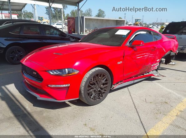 1FA6P8CF8K5159218 2019 FORD MUSTANG Red წინა მარცხენა ხედი სამი მეოთხედიდან