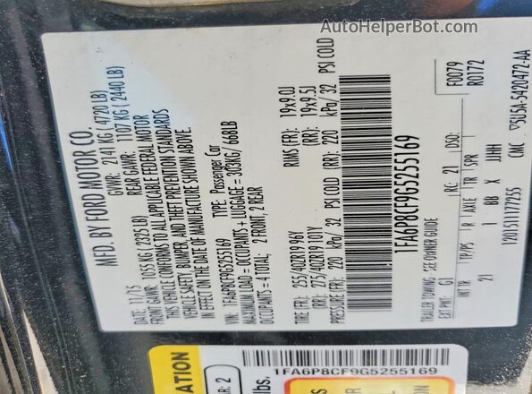 1FA6P8CF9G5255169 2016 FORD MUSTANG Black Engine compartment view