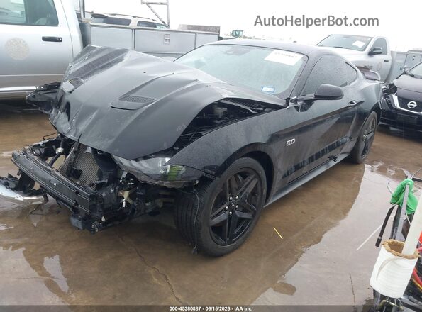 1FA6P8CF9M5135237 2021 FORD MUSTANG Черный Передняя левая четверть