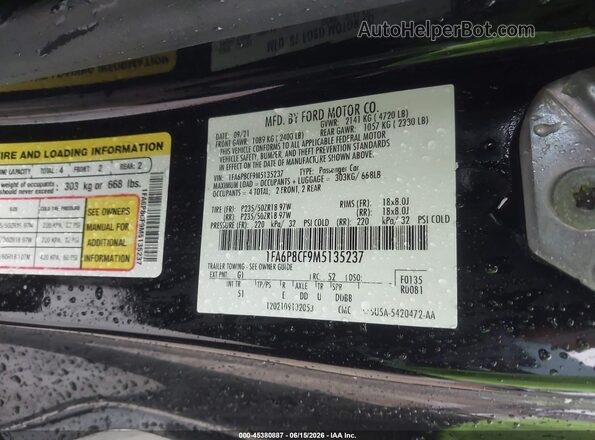 1FA6P8CF9M5135237 2021 FORD MUSTANG Черный Вид подкапотного пространства