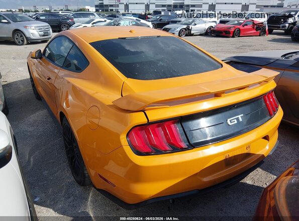 1FA6P8CFXJ5113677 2018 FORD MUSTANG Оранжевый Задняя левая четверть