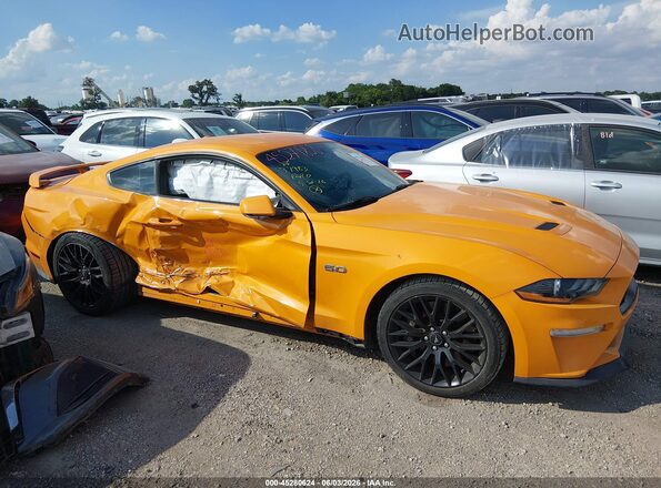 1FA6P8CFXJ5113677 2018 FORD MUSTANG Оранжевый Вид щитка приборов