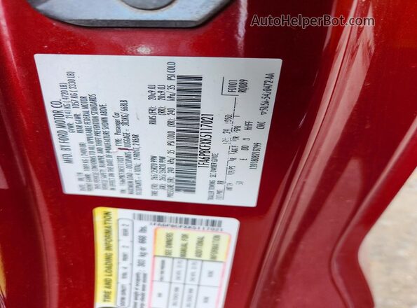 1FA6P8CFXK5117021 2019 FORD MUSTANG Red 