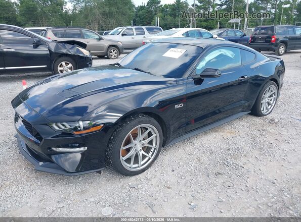 1FA6P8CFXK5160841 2019 FORD MUSTANG Black Vista tres cuartos delantera izquierda