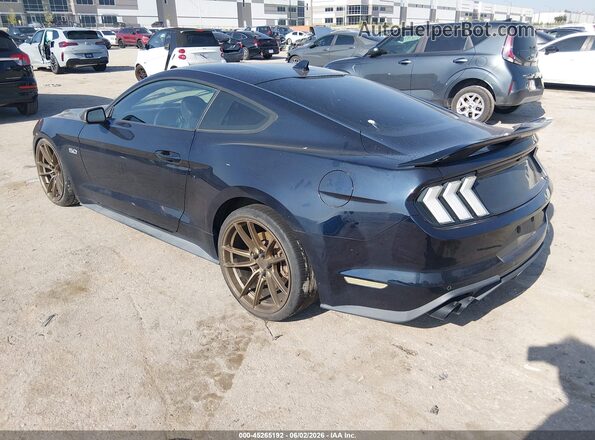 1FA6P8CFXM5122366 2021 FORD MUSTANG Dark Blue Trasero izquierdo